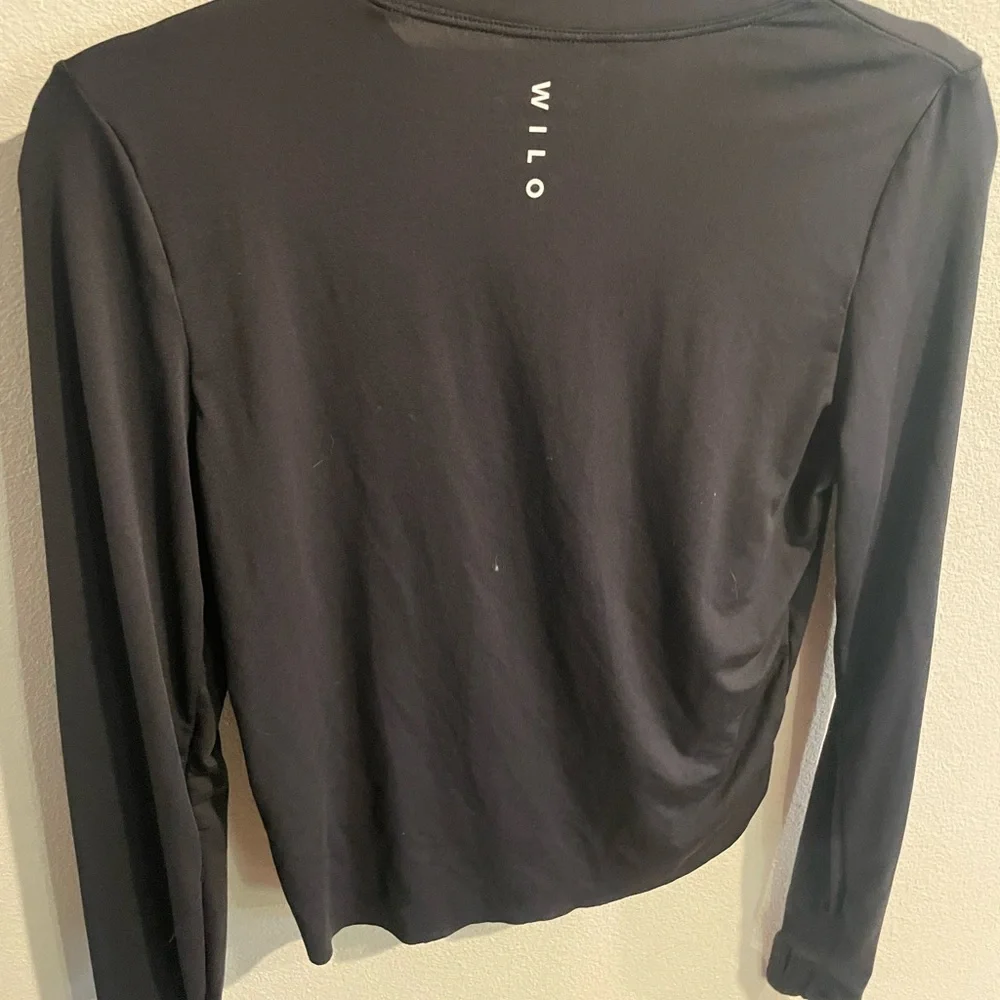 Wilo The Label Women's Black‎ Movement Twist Layer Top Round Neck Pullover Large - Picture 3 of 6